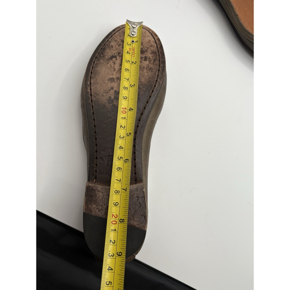 Frye Carson Ballet Flats Women's 9 Brown Leather Slip On Distressed Grey - Picture 9 of 12